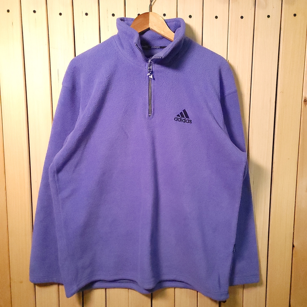 Adidas Fleece Men's Quarter Zip Purple Sweater
